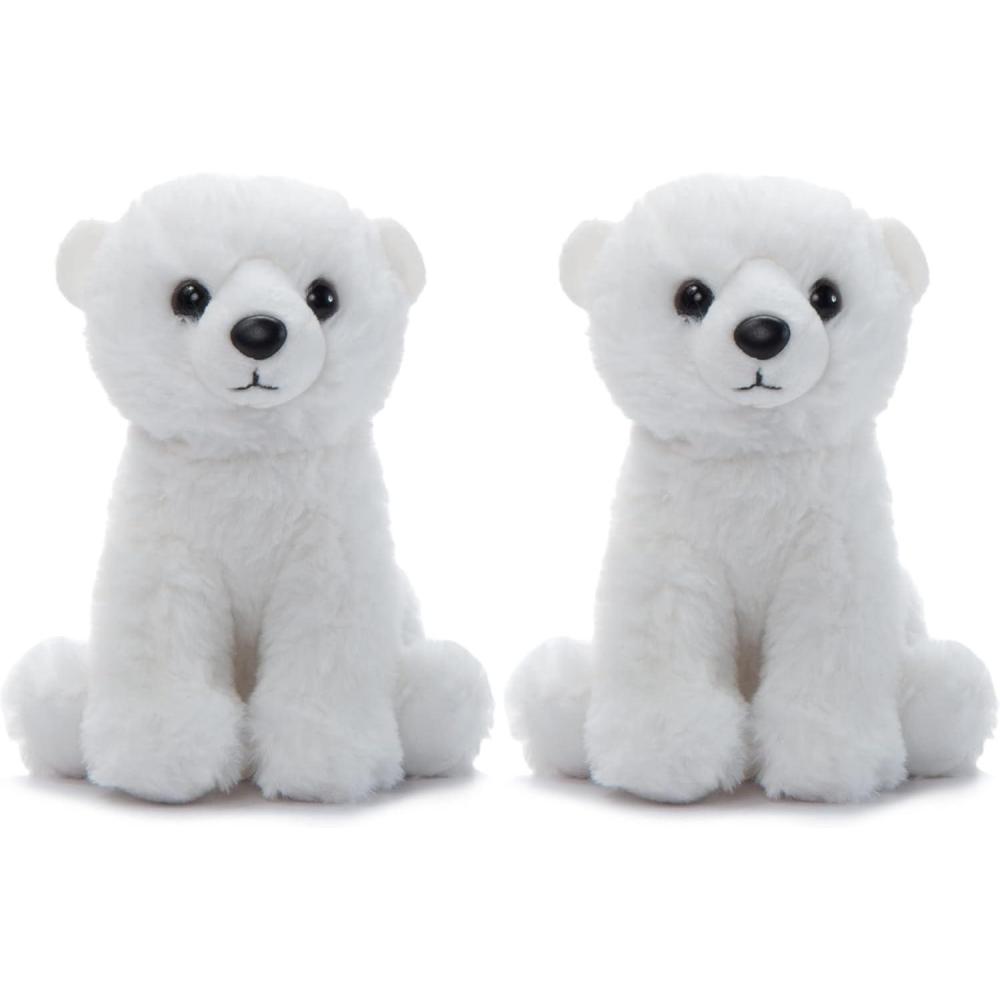 image:imageThe Petting Zoo Polar Bear Stuffed Animal Plushie Gifts for Kids Wild Onez Babiez Zoo Animals Polar Bear Plush Toy 6 inches6 in Pack of 2
