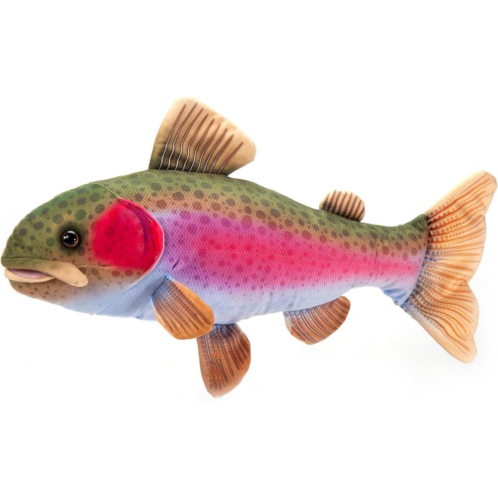 image:imageThe Petting Zoo Rainbow Trout Stuffed Animal Plushie Gifts for Kids Wild Onez Sealife River Fish Animals Rainbow Trout Plush Toy 21 Inches