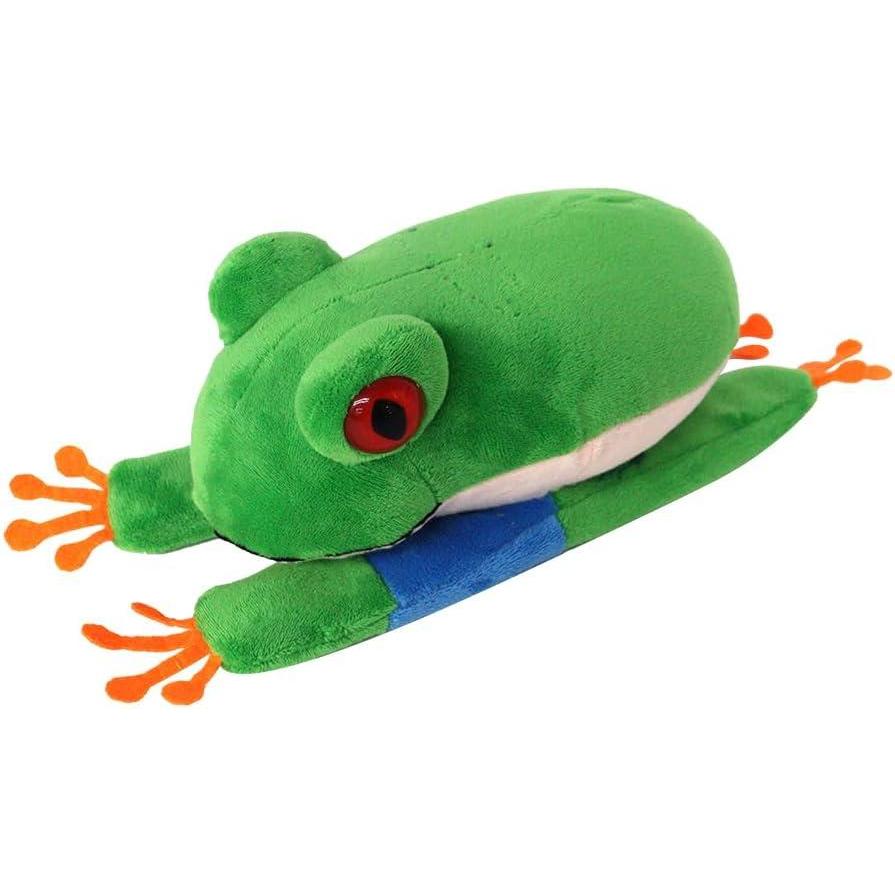 image:imageThe Petting Zoo RedEyed Tree Frog Stuffed Animal Plushie Slap Bracelet Gifts for Kids Slapstix Wildlife Animals Green Frog Plush Toy 10 inches