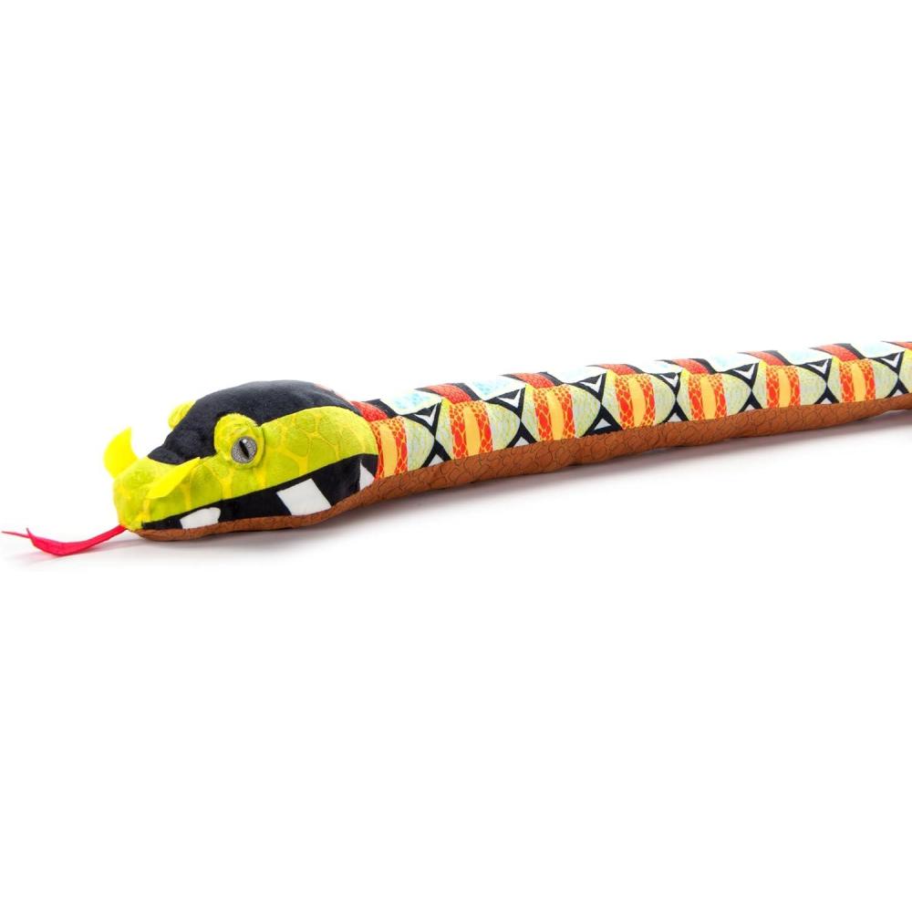 image:imageThe Petting Zoo Rhino Viper Snake Stuffed Animal Plushie Gifts for Kids Earth Keeperz Snake Animals Zoologee Rhino Viper Snake Plush Toy 54 inches