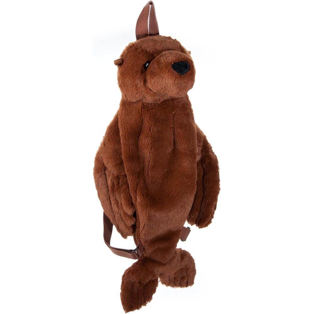 image:imageThe Petting Zoo Sea Lion Stuffed Animal Plushie Backpack Gifts for Kids Sealife Animal Toy Brown Sea Lion Plush Toy Book Bag 20 inches