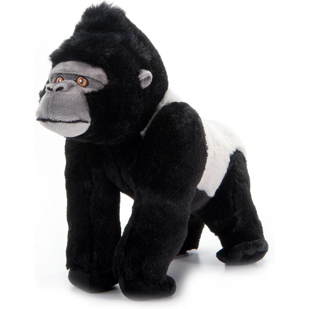 image:imageThe Petting Zoo Silverback Gorilla Stuffed Animal Plushie Gifts for Kids Earth Keeperz Wildlife Animals Zoologee Black Silverback Gorilla Plush Toy 12 inches