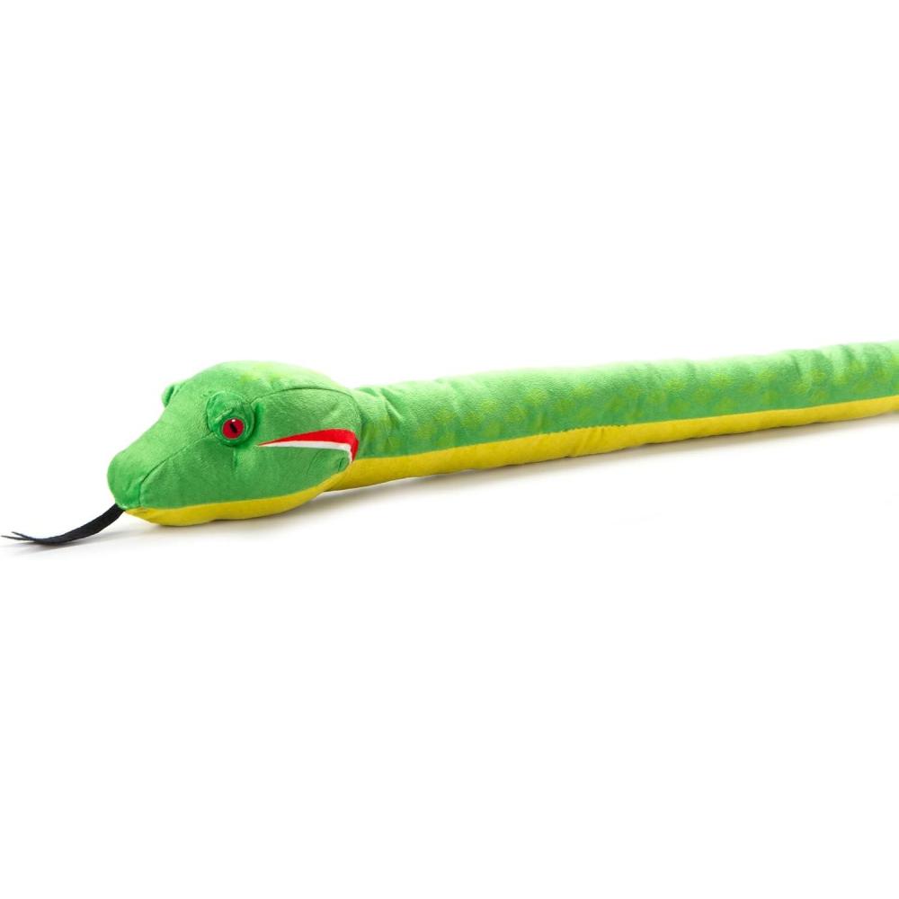 image:imageThe Petting Zoo Snake Stuffed Animal Plushie Gifts for Kids Earth Keeperz Snake Animals Zoologee Emerald Green Pit Viper Snake Plush Toy 54 inches