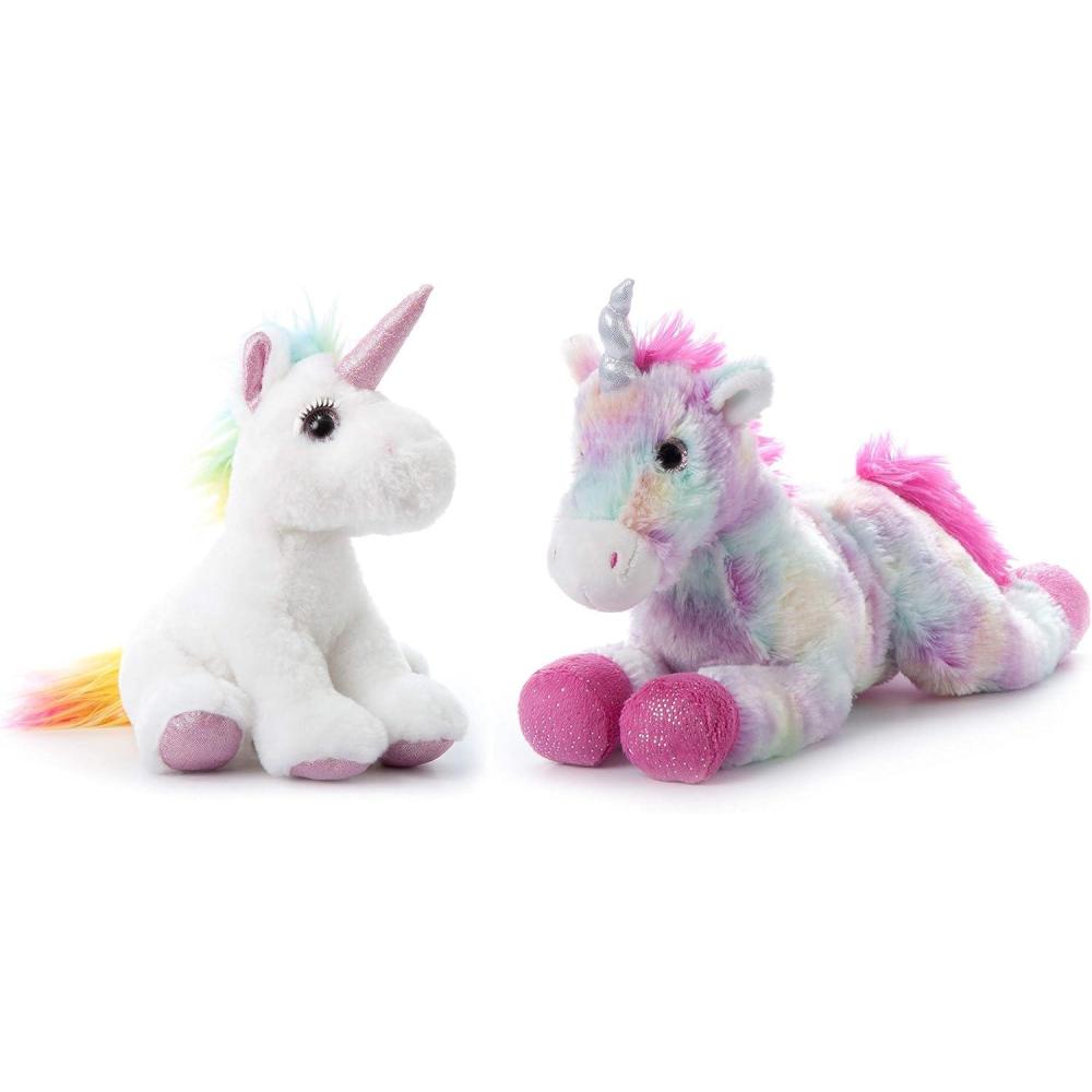 image:imageThe Petting Zoo Unicorn Stuffed Animal Plush Toy Gifts for Girls Rainbow Tie Dye amp Lashz Unicorn