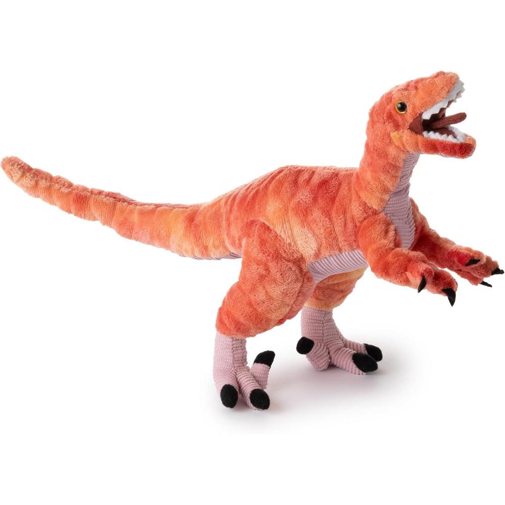 image:imageThe Petting Zoo Velociraptor Stuffed Animal Plushie Gift for Kids Dinosaur Animals Red Velociraptor Dinosaur Plush Toy 15 inches