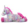 The Petting Zoo 13″ Pastel Tie Dye Rainbow Unicorn with Silver Sparkly Horn