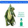 The Petting Zoo Alligator Stuffed Animal Plushie Backpack, Gifts for Kids, Sealife Animal Toy, Green Alligator Plush Toy Book Bag, 20 inches