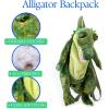 The Petting Zoo Alligator Stuffed Animal Plushie Backpack, Gifts for Kids, Sealife Animal Toy, Green Alligator Plush Toy Book Bag, 20 inches