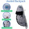 The Petting Zoo Axolotl Stuffed Animal Plushie Backpack, Gifts for Kids, Sealife Animal Toy, Black Axolotl Plush Toy Book Bag, 20 inches
