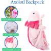 The Petting Zoo Axolotl Stuffed Animal Plushie Backpack, Gifts for Kids, Sealife Animal Toy, Pink Axolotl Plush Toy Book Bag, 20 inches