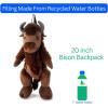 The Petting Zoo Bison Stuffed Animal Plushie Backpack, Gifts for Kids, Wildlife Animal Toy, Brown Bison Plush Toy Book Bag, 20 inches