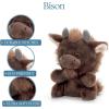 The Petting Zoo Bison Stuffed Animal Plushie, Gifts for Kids, Nuggetz Wildlife Animals, Bison Plush Toy, 6 inches(Small)