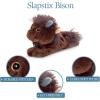 The Petting Zoo Bison Stuffed Animal Plushie Slap Bracelet, Gifts for Kids, Slapstix Wildlife Animals, Bison Plush Toy, 10 inches