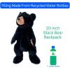 The Petting Zoo Black Bear Stuffed Animal Plushie Backpack, Gifts for Kids, Wildlife Animal Toy, Black Bear Plush Toy Book Bag, 20 inches