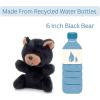 The Petting Zoo Black Bear Stuffed Animal Plushie, Gifts for Kids, Nuggetz Wildlife Animals, Bear Panda Plush Toy, 6 inches