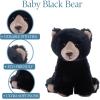 The Petting Zoo Black Bear Stuffed Animal Plushie, Gifts for Kids, Wild Onez Babiez Zoo Animals, Black Bear Plush Toy 6 inches(6 in)