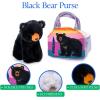 The Petting Zoo Black Bear Stuffed Animal Plushie and Purse Set, Gifts for Kids, Wildlife Animal Toy, Black Bear Plush Toy and Purse Pet Carrier