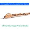 The Petting Zoo Burmese Python Snake Stuffed Animal Plushie, Gifts for Kids, Earth Keeperz Snake Animals, Zoologee Brown Burmese Python Snake Plush Toy, 54 inches