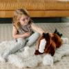 The Petting Zoo Clydesdale Horse Stuffed Animal Plushie, Gifts for Kids, Wild Onez Barnyard Animals, Brown Horse Plush Toy, Jumbo 27 inches