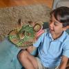 The Petting Zoo Dinosaur Triceratops Stuffed Animal Plushie, Gifts for Kids, Puppetz Animals, Brown Triceratops Plush Toy 12 Inches