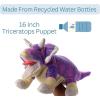 The Petting Zoo Dinosaur Triceratops Stuffed Animal Plushie, Gifts for Kids, Puppetz Animals, Purple Dinosaur Plush Toy 16 Inches