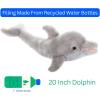 The Petting Zoo Dolphin Stuffed Animal Plushie, Gifts for Kids, Earth Keeperz Sealife Animals, Zoologee Grey Dolphin Plush Toy, 20 inches