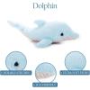 The Petting Zoo Dolphin Stuffed Animal Plushie, Gifts for Kids, Sealife Fuzzlez Animals, Blue Dolphin Plush Toy, 16 inches