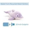 The Petting Zoo Dolphin Stuffed Animal Plushie, Gifts for Kids, Sealife Fuzzlez Animals, Purple Dolphin Plush Toy, 16 inches