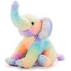 The Petting Zoo Elephant Stuffed Animal Plushie, Ombrez Zoo Animals, Rainbow Elephant Plush Toy 12 inches