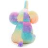 The Petting Zoo Elephant Stuffed Animal Plushie, Ombrez Zoo Animals, Rainbow Elephant Plush Toy 12 inches