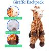 The Petting Zoo Giraffe Stuffed Animal Plushie Backpack, Gifts for Kids, Wildlife Animal Toy, Brown Giraffe Plush Toy Book Bag, 20 inches