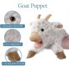 The Petting Zoo Goat Stuffed Animal Plushie, Gifts for Kids, Puppetz Animals, White Goat Plush Toy 15 Inches