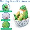The Petting Zoo Hatchling Brachiosaurus Dinosaur Stuffed Animal Plushie, Gift for Kids, Dinosaur Animals, Green Dinosaur Plush Toy 8 inches