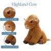 The Petting Zoo Highland Cow Stuffed Animal Plushie, Gifts for Kids, Wild Onez Wildlife Animals, Cow Plush Toy, 20 inches