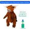 The Petting Zoo Longhorn Stuffed Animal Plushie Backpack, Gifts for Kids, Wildlife Animal Toy, Brown Longhorn Plush Toy Book Bag, 20 inches