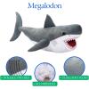 The Petting Zoo Megalodon Stuffed Animal Plushie, Gifts for Kids, Dinosaur Animals, Grey Dinosaur Plush Toy 32 inches