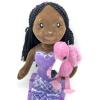 The Petting Zoo Mermaid Doll with Flamingo Stuffed Animal- Great Gifts for Girls, Mermaid Plush Doll with Flamingo Plush Toy, 17 inch (African American)