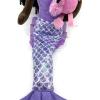 The Petting Zoo Mermaid Doll with Flamingo Stuffed Animal- Great Gifts for Girls, Mermaid Plush Doll with Flamingo Plush Toy, 17 inch (African American)