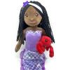 The Petting Zoo Mermaid Doll with Lobster Stuffed Animal, Gifts for Girls, Plush Mermaid Doll with Lobster Plush Toy -17 Inches (African American)