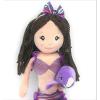 The Petting Zoo Mermaid Doll with Narwhal Stuffed Animal- Great Gifts for Girls, Mermaid Plush Doll with Narwhal Plush Toy, 17 inch (Brunette)