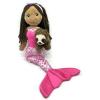 The Petting Zoo Mermaid Doll with Sloth Plush Toy, Gifts for Girls, Plush Mermaid Doll with Sloth Stuffed Animal, 16in Dark Skinned
