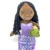 The Petting Zoo Mermaid Doll with Turtle Stuffed Animal- Great Gifts for Girls, Mermaid Plush Doll with Turtle Plush Toy, 17 inch (African American)