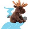 The Petting Zoo Moose Stuffed Animal, Gifts for Kids, Wild Onez Zoo Animals, Moose Plush Toy Sitting 12 inches