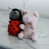 The Petting Zoo Pig Stuffed Animal Plushie, Gifts for Kids, Nuggetz Wildlife Animals, Pink Pig Plush Toy, 6 inches(Small)