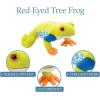 The Petting Zoo Red-Eyed Tree Frog Stuffed Animal Plushie, Gifts for Kids, Wild Onez Wildlife Animals, Tree Frog Plush Toy, 9 inches