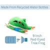 The Petting Zoo Red-Eyed Tree Frog Stuffed Animal Plushie Slap Bracelet, Gifts for Kids, Slapstix Wildlife Animals, Green Frog Plush Toy, 10 inches