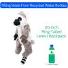 The Petting Zoo Ring-Tailed Lemur Stuffed Animal Plushie Backpack, Gifts for Kids, Wildlife Animal Toy, Gray Ring-Tailed Lemur Plush Toy Book Bag, 20 inches