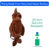 The Petting Zoo Sea Lion Stuffed Animal Plushie Backpack, Gifts for Kids, Sealife Animal Toy, Brown Sea Lion Plush Toy Book Bag, 20 inches