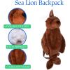 The Petting Zoo Sea Lion Stuffed Animal Plushie Backpack, Gifts for Kids, Sealife Animal Toy, Brown Sea Lion Plush Toy Book Bag, 20 inches
