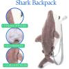 The Petting Zoo Shark Stuffed Animal Plushie Backpack, Gifts for Kids, Sealife Animal Toy, Gray Shark Plush Toy Book Bag, 20 inches